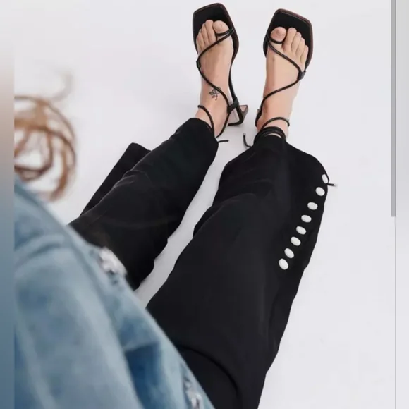 Rag & Bone Cindy Tie Open Toe Wrap Sandals Black Leather EU 37 US 7 3036 - Picture 4 of 11